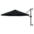 Diverse Hardware, Sonnenschirm Wandmontage mit Metallmast 300 cm Schwarz