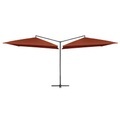 vidaXL, vidaXL Doppelsonnenschirm mit Stahlmast 250×250 cm Terracotta-Rot