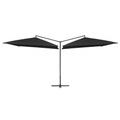 vidaXL, vidaXL Doppelsonnenschirm mit Stahlmast 250×250 cm Schwarz