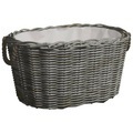 Diverse Hardware, Holzkorb mit Tragegriffen 60x40x28 cm Grau Weide