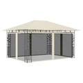vidaXL, vidaXL Pavillon mit Moskitonetz 4x3x2,73 m Creme 180 g/m²