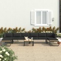 Diverse Hardware, 5-tlg. Garten-Ecksofa-Set mit Auflagen Aluminium und WPC
