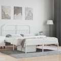 vidaXL, vidaXL Bettgestell mit Kopfteil Metall Weiß 140x200 cm