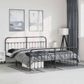 vidaXL, vidaXL Bettgestell mit Kopf- und Fußteil Metall Schwarz 183x213 cm