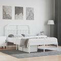 vidaXL, vidaXL Bettgestell mit Kopfteil Metall Weiß 120x190 cm