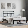vidaXL, vidaXL Bettgestell mit Kopfteil Metall Schwarz 120x190 cm