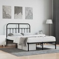 vidaXL, vidaXL Bettgestell mit Kopfteil Metall Schwarz 120x200 cm