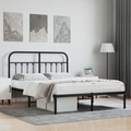 vidaXL, vidaXL Bettgestell mit Kopfteil Metall Schwarz 140x190 cm