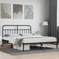 vidaXL, vidaXL Bettgestell mit Kopfteil Metall Schwarz 180x200 cm