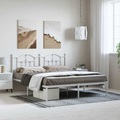 vidaXL, vidaXL Bettgestell mit Kopfteil Metall Weiß 183x213 cm