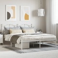 vidaXL, vidaXL Bettgestell mit Kopfteil Metall Weiß 180x200 cm
