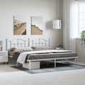vidaXL, vidaXL Bettgestell mit Kopfteil Metall Weiß 193x203 cm