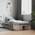 vidaXL, vidaXL Bettgestell mit Kopfteil Metall Weiß 80x200 cm