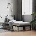 vidaXL, vidaXL Bettgestell mit Kopfteil Metall Schwarz 90x190 cm