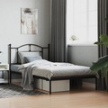 vidaXL, vidaXL Bettgestell mit Kopfteil Metall Schwarz 107x203 cm