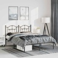 vidaXL, vidaXL Bettgestell mit Kopfteil Metall Schwarz 150x200 cm