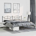 vidaXL, vidaXL Bettgestell mit Kopfteil Metall Schwarz 193x203 cm