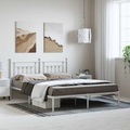 vidaXL, vidaXL Bettgestell mit Kopfteil Metall Weiß 183x213 cm