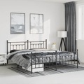 vidaXL, vidaXL Bettgestell mit Kopf- und Fußteil Metall Schwarz 183x213 cm
