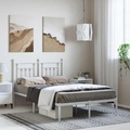 vidaXL, vidaXL Bettgestell mit Kopfteil Metall Weiß 135x190 cm