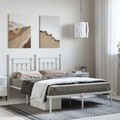 vidaXL, vidaXL Bettgestell mit Kopfteil Metall Weiß 150x200 cm