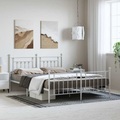 vidaXL, vidaXL Bettgestell mit Kopf- und Fußteil Metall Weiß 183x213 cm