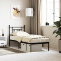 vidaXL, vidaXL Bettgestell mit Kopfteil Metall Schwarz 75x190 cm