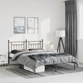 vidaXL, vidaXL Bettgestell mit Kopfteil Metall Schwarz 135x190 cm