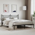 vidaXL, vidaXL Bettgestell mit Kopfteil Metall Schwarz 160x200 cm