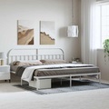 vidaXL, vidaXL Bettgestell mit Kopfteil Metall Weiß 193x203 cm