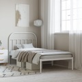 vidaXL, vidaXL Bettgestell mit Kopfteil Metall Weiß 107x203 cm