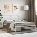 vidaXL, vidaXL Bettgestell mit Kopfteil Metall Weiß 140x190 cm
