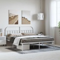 vidaXL, vidaXL Bettgestell mit Kopfteil Metall Weiß 183x213 cm