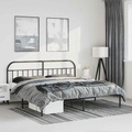 vidaXL, vidaXL Bettgestell mit Kopfteil Metall Schwarz 183x213 cm