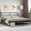 vidaXL, vidaXL Bettgestell mit Kopfteil Metall Schwarz 200x200 cm
