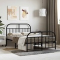 vidaXL, vidaXL Bettgestell mit Kopf- und Fußteil Metall Schwarz 120x190 cm