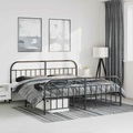 vidaXL, vidaXL Bettgestell mit Kopf- und Fußteil Metall Schwarz 193x203 cm