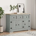 vidaXL, vidaXL Sideboard Corona Grau 112x43x78 cm Massivholz Kiefer