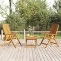 vidaXL, vidaXL 3-tlg. Garten-Lounge-Set Massivholz Teak