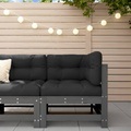 vidaXL, vidaXL Ecksofa mit Kissen Grau Massivholz Kiefer