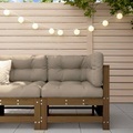 vidaXL, vidaXL Ecksofa mit Kissen Honigbraun Massivholz Kiefer
