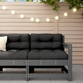 vidaXL, vidaXL Garten-Ecksofa Grau Massivholz Kiefer
