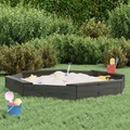 vidaXL, vidaXL Sandkasten mit Sitzen Grau Achteck Massivholz Kiefer
