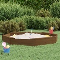 vidaXL, vidaXL Sandkasten mit Sitzen Honigbraun Achteck Massivholz Kiefer