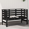 vidaXL, vidaXL Gartenbank Schwarz 111,5x53x71 cm Massivholz Kiefer
