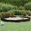 vidaXL, vidaXL Sandkasten mit Sitzen Schwarz Achteck Massivholz Kiefer