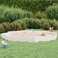 vidaXL, vidaXL Sandkasten mit Sitzen Weiß Achteck Massivholz Kiefer