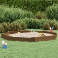 vidaXL, vidaXL Sandkasten mit Sitzen Honigbraun Achteck Massivholz Kiefer