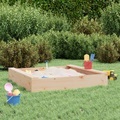 vidaXL, vidaXL Sandkasten mit Sitzen Quadratisch Massivholz Kiefer