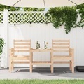 vidaXL, vidaXL Gartenbank mit Tisch 2-Sitzer Massivholz Kiefer